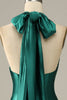 Charger l&#39;image dans la galerie, Robe de bal de decalière vert foncé à lacets de sirène avec fente