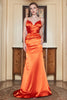 Charger l&#39;image dans la galerie, Sirène Spaghetti Strages Orange Long Bal Robe avec Dos Sans Dos