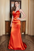 Charger l&#39;image dans la galerie, Sirène Spaghetti Strages Orange Long Bal Robe avec Dos Sans Dos