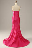 Fuchsia Sweetheart Mermaid Robe de bal