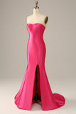 Fuchsia Sweetheart Mermaid Robe de bal