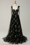 Broderie Vert Corset Robe longue de Soirée