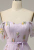 Charger l&#39;image dans la galerie, Lavande A Line Tulle Off Shoulder Prom Robe