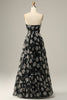 Charger l&#39;image dans la galerie, Detachable Strapless Black Flower Off The Shoulder Prom Dress