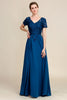 Charger l&#39;image dans la galerie, Robe de mère de mariée bleue A Line avec appliques