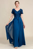 Charger l&#39;image dans la galerie, Robe de mère de mariée bleue A Line avec appliques