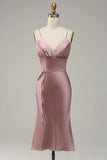Spaghetti Straps Satin Robe d’invité de mariage