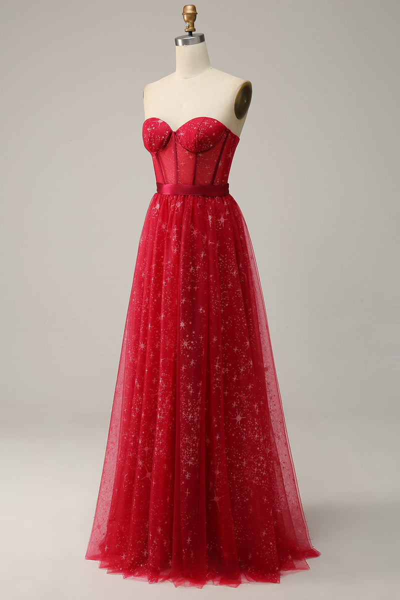 Charger l&#39;image dans la galerie, Robe de bal corset Tulle Tulle rouge