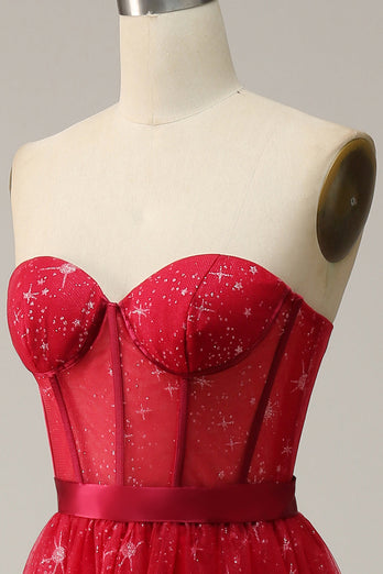 Robe de bal corset Tulle Tulle rouge
