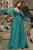 Charger l&#39;image dans la galerie, Une robe de bal longue Vert foncé à manches longues avec manches longues