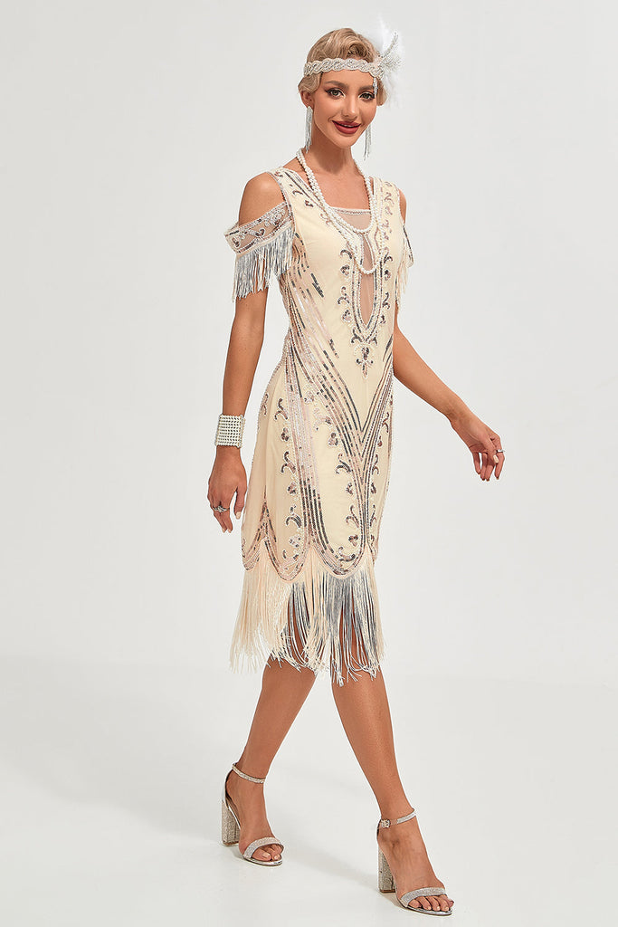 Années 20 Robe de Soirée Franges Gatsby