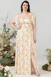 Robe de demoiselle d’honneur taille Off the Shoulder Plus avec fente