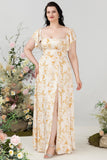 Robe de demoiselle d’honneur taille Off the Shoulder Plus avec fente