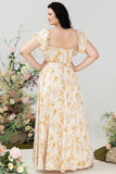 Robe de demoiselle d’honneur taille Off the Shoulder Plus avec fente