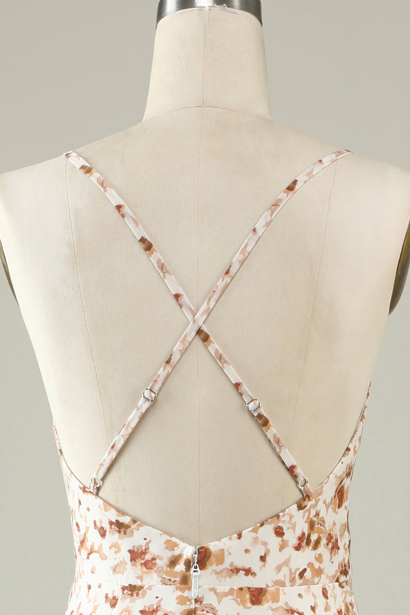 Charger l&#39;image dans la galerie, Robe de demoiselle d’honneur Boho à fleurs blanches avec volants