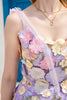 Charger l&#39;image dans la galerie, Robe de bal violette A Line Tea Length avec fleurs 3D