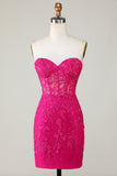 Hot Selling Bodycon Sweetheart Purple Corset Homecoming Dress avec appliques