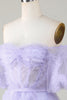 Charger l&#39;image dans la galerie, Stylish Une ligne de l’épaule Robe de Cocktail Corset en Tulle Violet