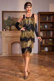 Robe Great Gatsby à franges dorées avec paillettes