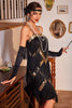 Charger l&#39;image dans la galerie, Bracelets Spaghetti Champagne Paillettes Années 20 Robe à franges