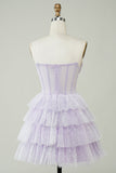 Sparkly Purple Corset Robe à plusieurs niveaux