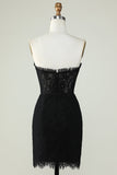 Robe bustier noire Cocktail avec perles