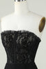 Charger l&#39;image dans la galerie, Robe bustier noire Cocktail avec perles