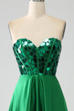 A-ligne chérie corset vert foncé robe de soirée