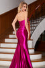 Charger l&#39;image dans la galerie, Robe de soirée corset fuchsia sirène scintillante avec fente