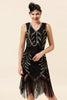 Charger l&#39;image dans la galerie, Paillettes noires Fringes 1920s Robe à clapet avec 20s Accessoires Set