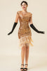 Charger l&#39;image dans la galerie, Manches casquette rose Franges pailletés 1920s Gatsby Flapper Robe avec accessoires 20s Set