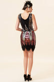 Red Sequins Fringes Flapper Dress avec 20s Accessoires Set