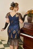 Charger l&#39;image dans la galerie, Bleu royal Plus Taille 1920s Gatsby Robe avec 20s Acessories Set