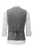 Gilet gris à double poitrine pour homme avec ensemble d’accessoires 7 pièces