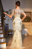 Paillettes dorées scintillantes longues Robe des années 20 avec ensemble d’accessoires