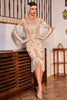 Charger l&#39;image dans la galerie, Robe à paillettes de champagne scintillante des années 20 avec ensemble d’accessoires