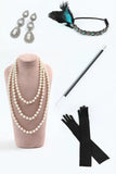 Paillettes vert épaule froide paillettes franges des années 20 Gatsby robe avec accessoires