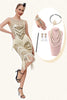 Charger l&#39;image dans la galerie, Champagne Glitter Fringes Gatsby Robe avec Accessoires