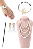 Champagne Glitter Fringes Gatsby Robe avec Accessoires
