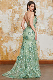 Sirène Spaghetti Bretelles Appliques Corset Robe de bal avec accessoire