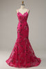 Charger l&#39;image dans la galerie, Robe de bal Rose vif Paillettes imprimée Sirène