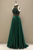 Charger l&#39;image dans la galerie, Vert foncé perles longue robe de bal avec des fleurs