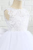 Charger l&#39;image dans la galerie, Robe fille fleur blanche sans manches avec nœud