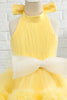 Charger l&#39;image dans la galerie, Robe de fille à fleurs jaune Halter