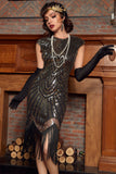 Golden Gatsby Glitter Fringe Robe Flapper des années 20