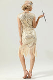 Golden Gatsby Glitter Fringe Robe Flapper des années 20