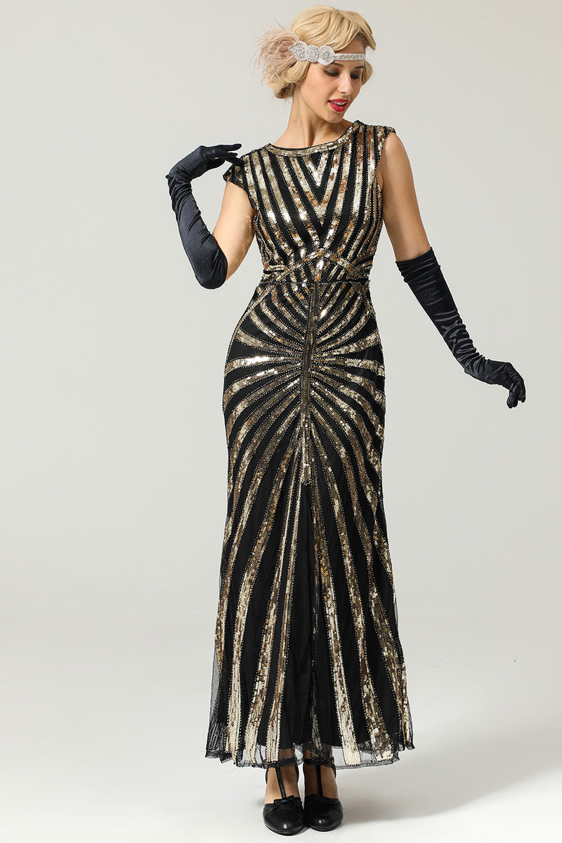 Charger l&#39;image dans la galerie, Robe Sirène Année 1920 Gatsby Flapper avec paillette