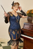 Charger l&#39;image dans la galerie, Blue Fringes Sequin Plus Taille Robe des années 20