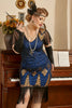 Charger l&#39;image dans la galerie, Blue Fringes Sequin Plus Taille Robe des années 20