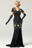 Charger l&#39;image dans la galerie, Robe Noire Années 1920 Sirène avec Paillettes